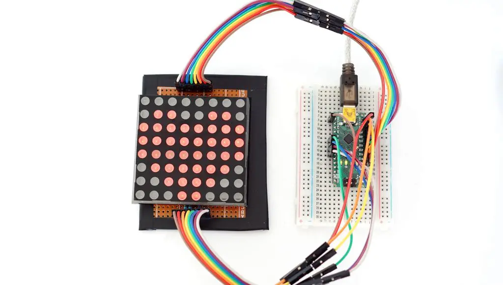 LED 8x8 Matrix an einem Arduino Uno angeschlossen