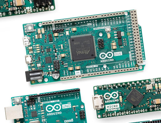 Bild der Arduino Boards Uno, Due, Micro