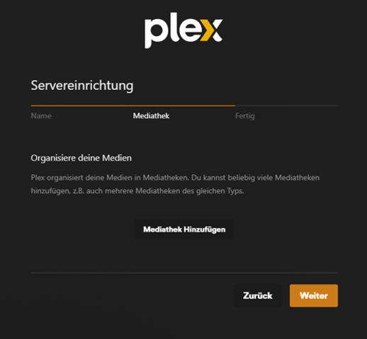 Servereinrichtung mit Plex fertigstellen 