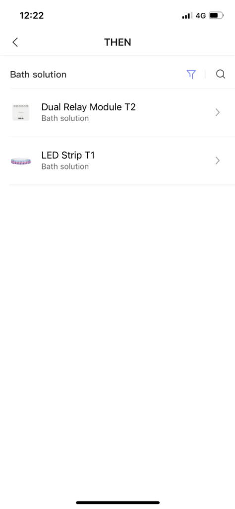 Schalte den LED-Streifen T1 auf statisches Warmlicht, wenn sich jemand nähert, klicke auf LED strip T1 